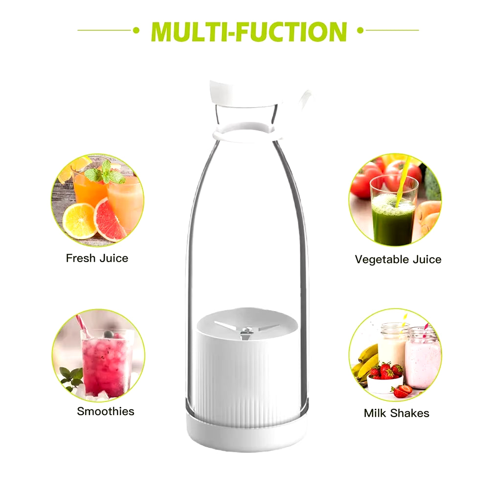 Mini Fast Juice Juicer Fresh Fruits Mixer Smoothie Bottle Handheld 6-Blade USB Rechargeable Multifunctional Fruit Blender