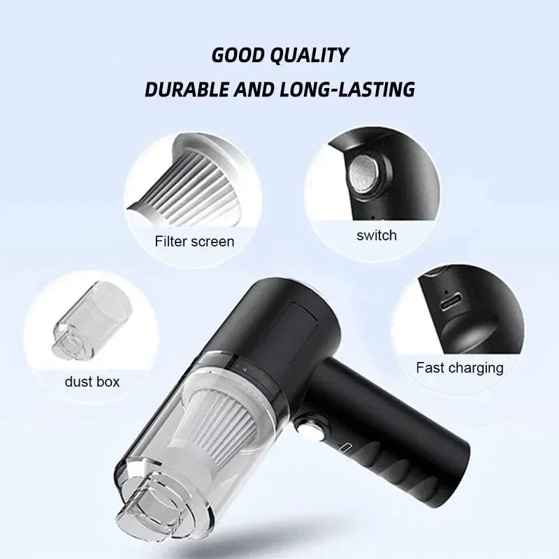 Portable Wireless Car Vacuum Cleaner, Mini Vacuum Cleaner, Powerful Vacuum Cleaner, Portable USB Car, 98000PA