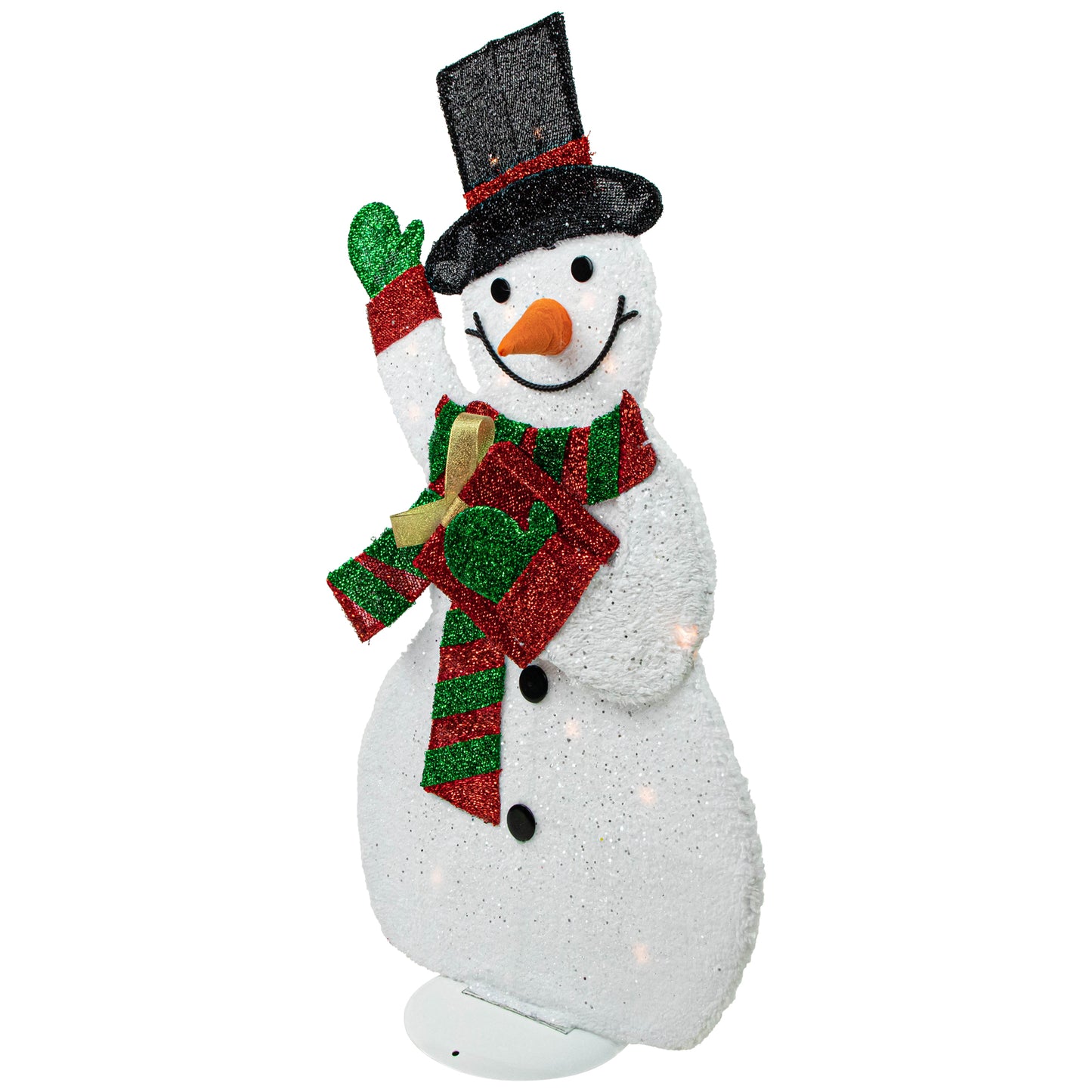 Lighted Waving Snowman Outdoor Christmas Decoration - 32" - Clear Lights