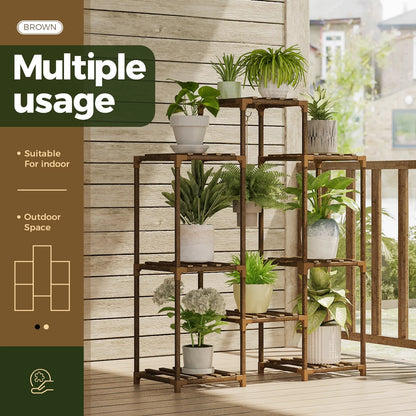 Plant Stand Indoor Plant Rack Plant Shelf Wood Outdoor Tiered Plant Shelf for Multiple Plants Ladder Plant Holder