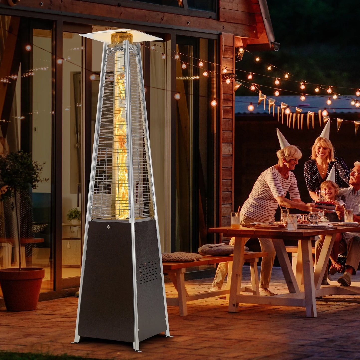 Propane Patio Heater, 48000 BTU Outdoor Patio Heater, Bronze